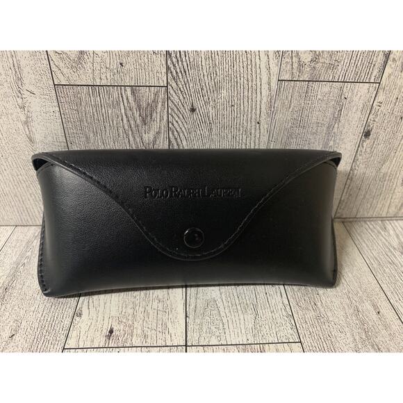 POLO Ralph Lauren BLACK LEATHER SUNGLASS EYE GLASS CASE - Picture 1 of 6
